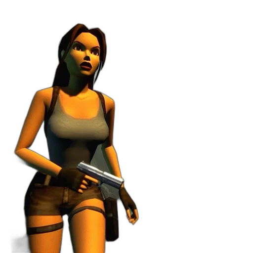 weapon, 3d render, concept art, pixel art, animated, woman, wielding, gun transparent PNG cut-out