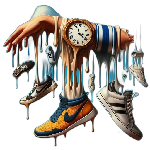 shoes, concept art, fantasy art, cyberpunk, pixel art, blue, surreal, scene transparent PNG cut-out