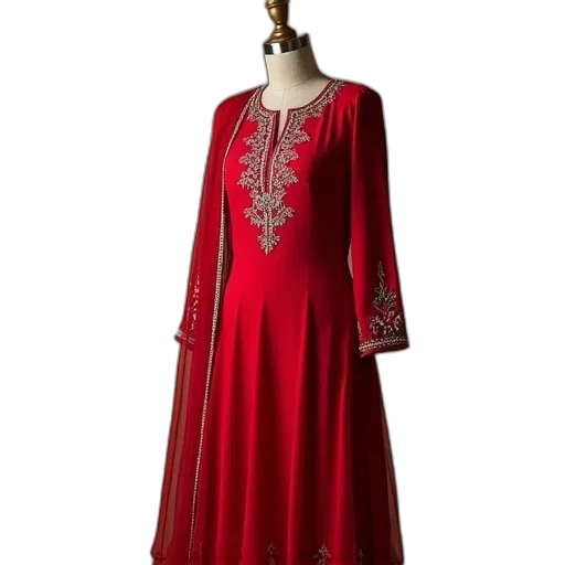 dress, red, party, wear transparent PNG cut-out