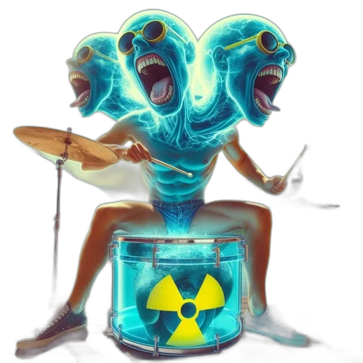 concept art, vaporwave, cyberpunk, comic book art, underwater, muscular, man, wooden transparent PNG cut-out