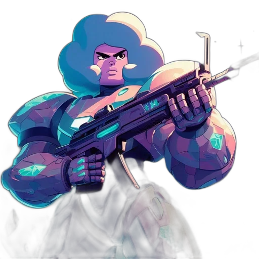 weapon, robot, staff, concept art, vaporwave, comic book art, pixel art, outer space transparent PNG cut-out