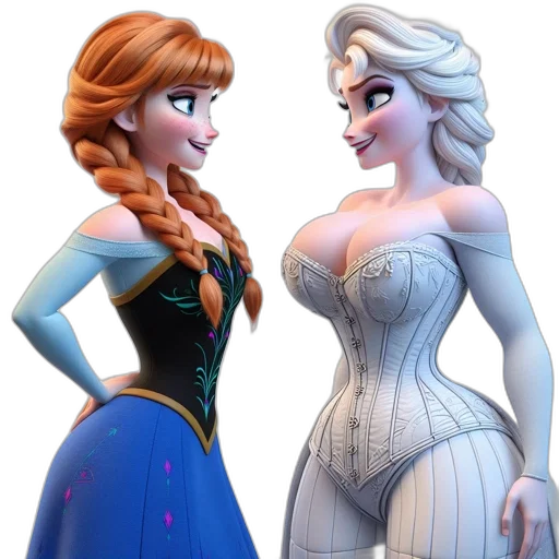 dress, crown, 3d render, concept art, fantasy art, cartoon, snow, fire transparent PNG cut-out