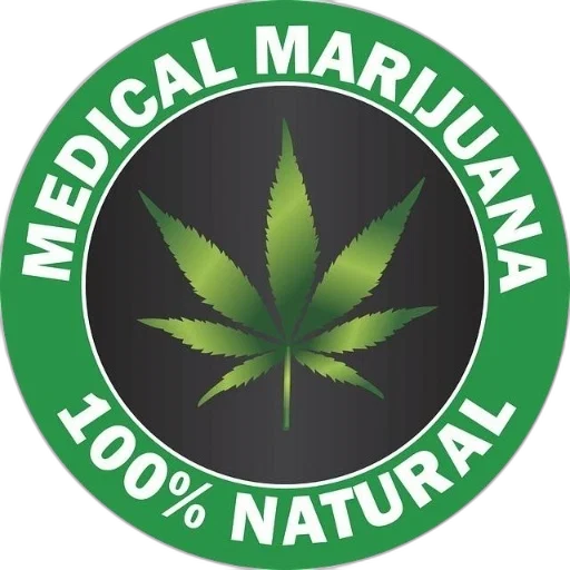 green, circular, sticker, black, center, featuring, cannabis, leaf transparent PNG cut-out