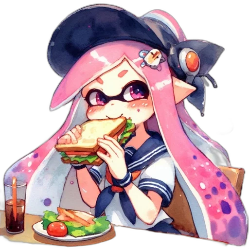 food, weapon, animal, creature, anime, pixel art, vaporwave, watercolor transparent PNG cut-out