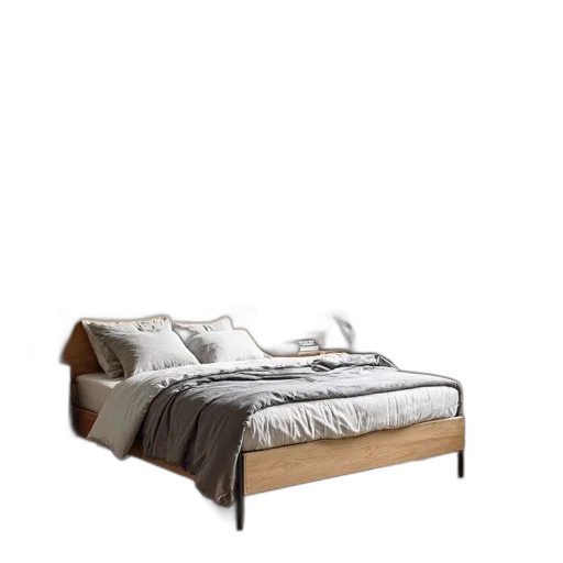 furniture, 3d render, photorealistic, concept art, earth tones, monochrome, modern, bedroom transparent PNG cut-out