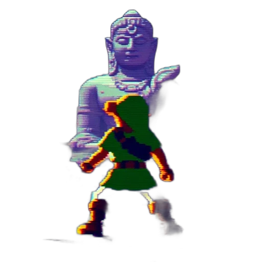 robot, staff, sword, jewelry, 3d render, pixel art, vaporwave, concept art transparent PNG cut-out