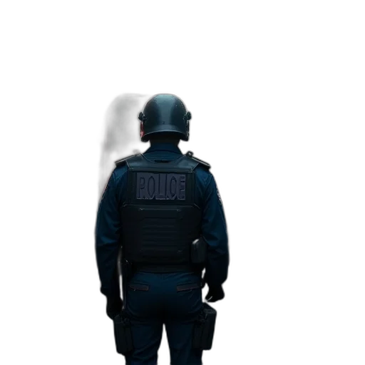 jacket, staff, robot, weapon transparent PNG cut-out