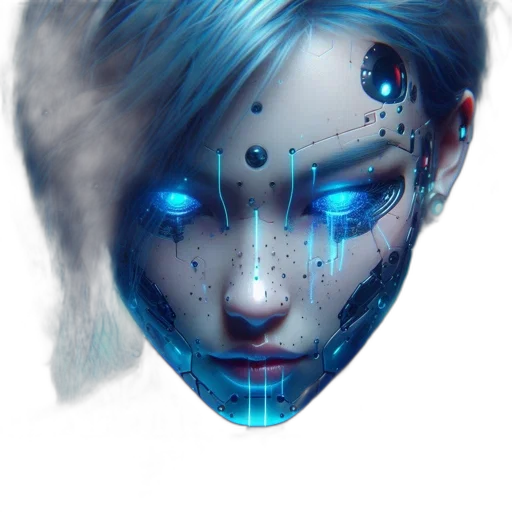 robot, face, mask, creature, cyberpunk, concept art, fantasy art, pixel art transparent PNG cut-out