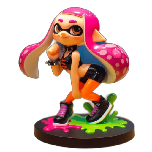 weapon, dress, concept art, 3d render, vaporwave, monochrome, action, figure transparent PNG cut-out