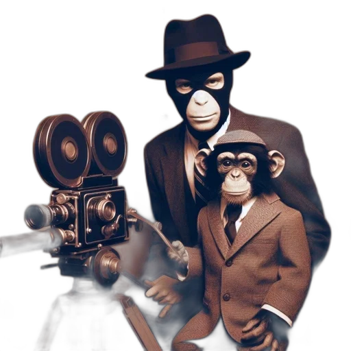 mask, animal, concept art, cartoon, comic book art, 3d render, man, chimpanzee transparent PNG cut-out