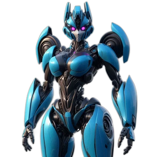 robot, concept art, 3d render, anime, cyberpunk, blue, futuristic, humanoid transparent PNG cut-out