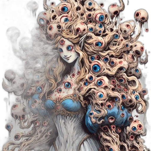 mask, creature, face, dress, fantasy art, concept art, comic book art, photorealistic transparent PNG cut-out