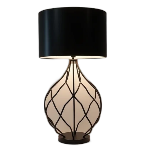 furniture, crown, 3d render, earth tones, modern, lamp, black, shade transparent PNG cut-out