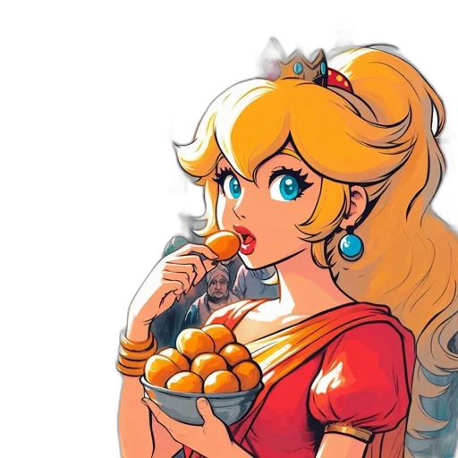 dress, jewelry, staff, crown, pixel art, concept art, cartoon, anime transparent PNG cut-out