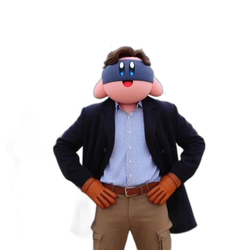 staff, jacket, mask, hat, 3d render, cartoon, concept art, individual transparent PNG cut-out