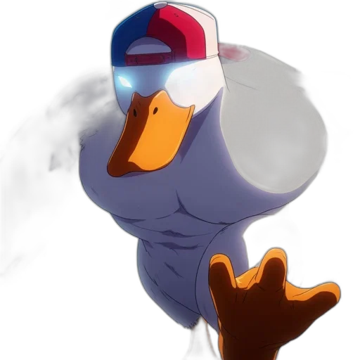 mask, hat, concept art, anime, vaporwave, cartoon, fog, animated transparent PNG cut-out