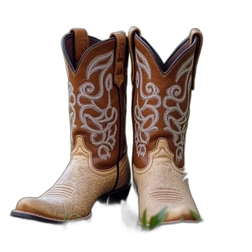 shoes, cowboy, boots, daisies transparent PNG cut-out
