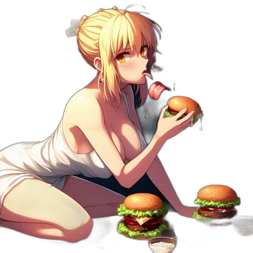 food, dress, animal, anime, pixel art, concept art, fantasy art, neon lights transparent PNG cut-out