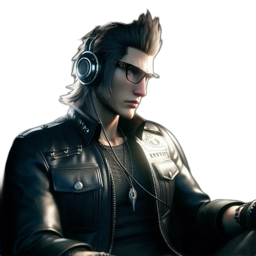 jacket, face, concept art, cyberpunk, 3d render, photorealistic, stylish, man transparent PNG cut-out