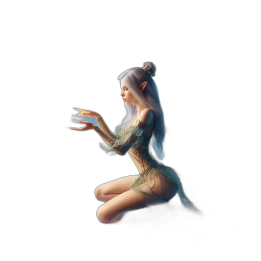 jewelry, staff, creature, dress, 3d render, concept art, fantasy art, pixel art transparent PNG cut-out