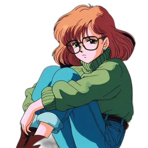 jacket, face, dress, creature, anime, vaporwave, cartoon, concept art transparent PNG cut-out
