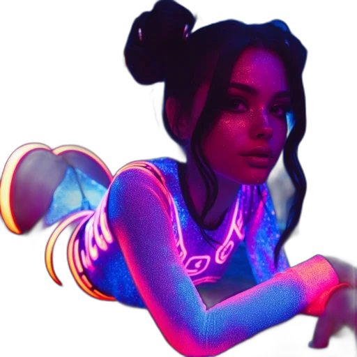 concept art, anime, vaporwave, fantasy art, neon lights, neon, pastel, blue transparent PNG cut-out