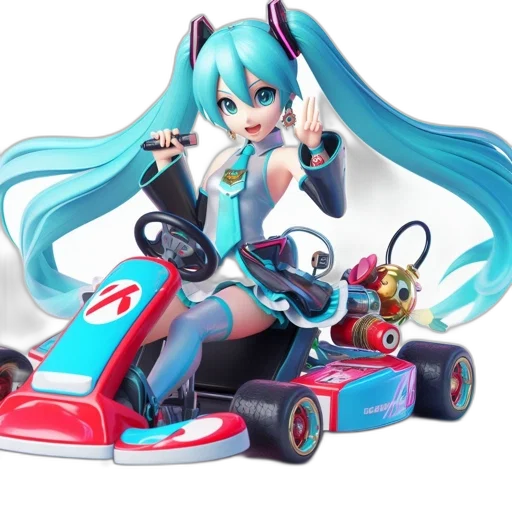 car, robot, concept art, 3d render, anime, animated, figure, hatsune transparent PNG cut-out