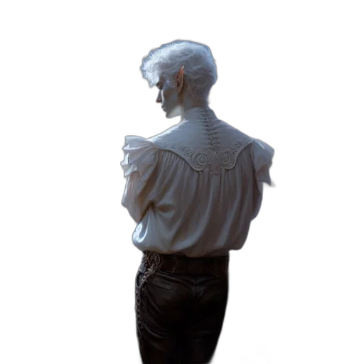 jacket, staff, robot, hair, concept art, vaporwave, 3d render, pixel art transparent PNG cut-out