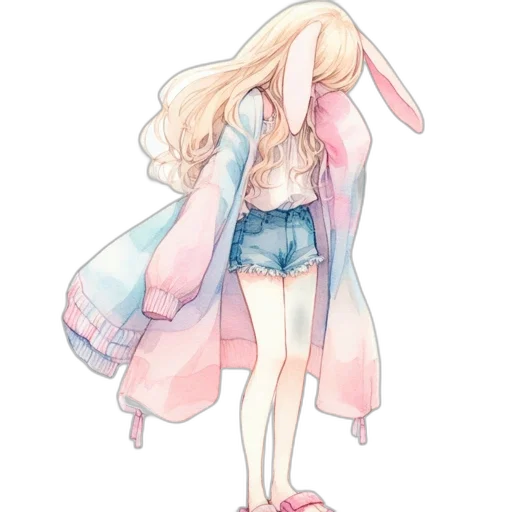 jacket, dress, shoes, hat, watercolor, concept art, anime, pixel art transparent PNG cut-out