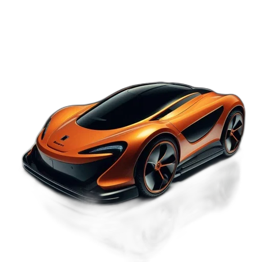 car, 3d render, concept art, photorealistic, orange, black, futuristic, aerodynamic transparent PNG cut-out