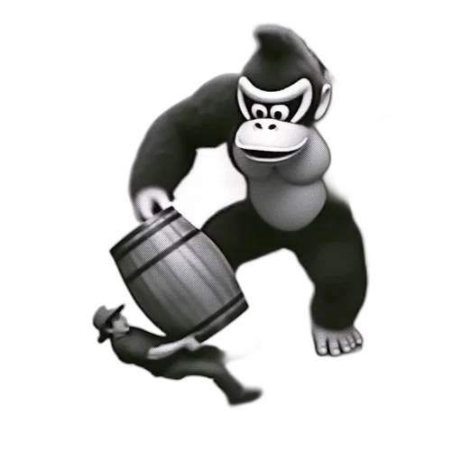 animal, creature, robot, concept art, 3d render, monochrome, animated, gorilla transparent PNG cut-out