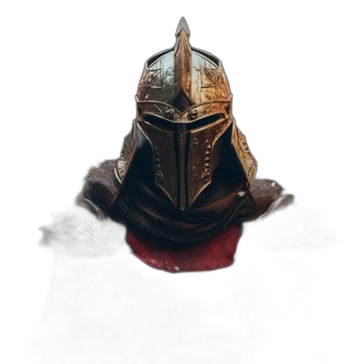 mask, crown, sword, hat, concept art, fantasy art, 3d render, photorealistic transparent PNG cut-out