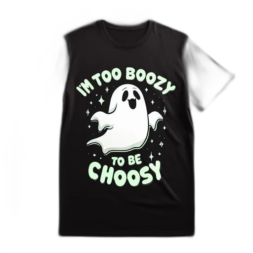 dress, image, displays, black, t-shirt, whimsical, ghost, stars transparent PNG cut-out