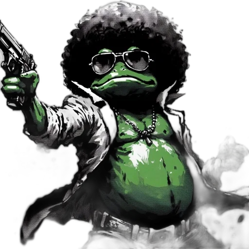 concept art, cartoon, comic book art, photorealistic, green, anthropomorphic, frog, character transparent PNG cut-out