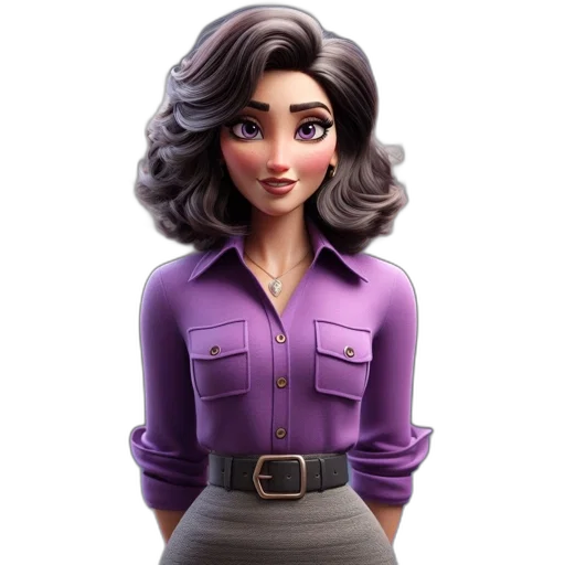 dress, staff, jewelry, cartoon, 3d render, concept art, comic book art, female transparent PNG cut-out
