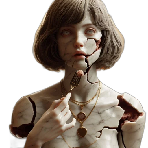 face, robot, jewelry, mask, concept art, cyberpunk, comic book art, photorealistic transparent PNG cut-out