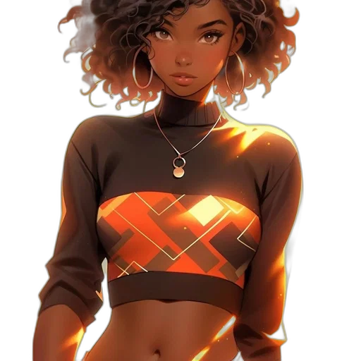 dress, jacket, jewelry, comic book art, concept art, fantasy art, anime, neon lights transparent PNG cut-out