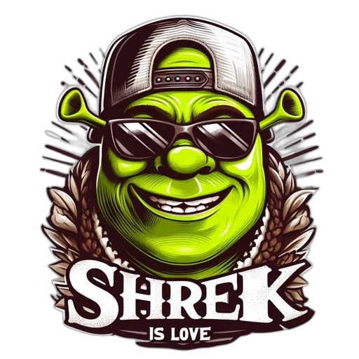mask, comic book art, 3d render, cartoon, fantasy art, shrek, lovable, ogre transparent PNG cut-out