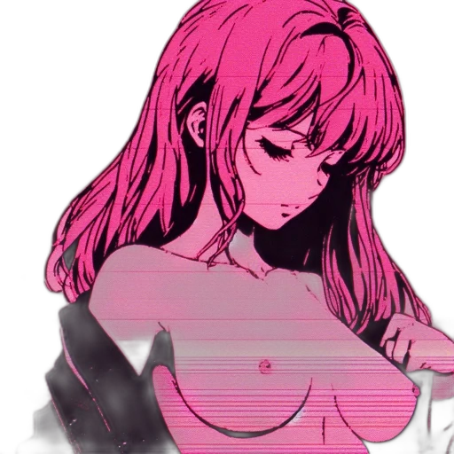 weapon, dress, robot, mask, vaporwave, anime, pixel art, cyberpunk transparent PNG cut-out