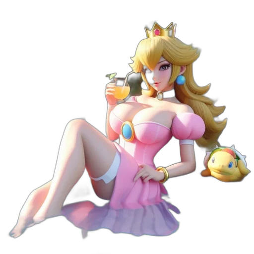 dress, crown, weapon, concept art, pixel art, 3d render, vaporwave, pastel transparent PNG cut-out