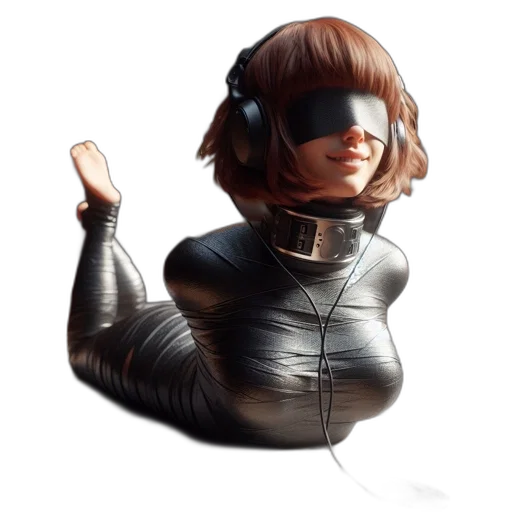 robot, jacket, mask, face, cyberpunk, concept art, 3d render, pixel art transparent PNG cut-out