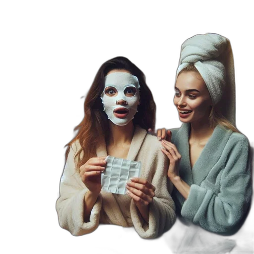 mask, concept art, photorealistic, oil painting, 3d render, monochrome, pastel, two transparent PNG cut-out