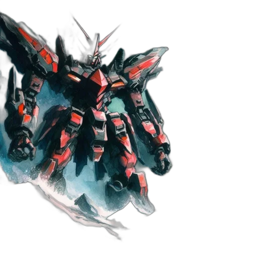 weapon, robot, dragon, concept art, 3d render, anime, fantasy art, red transparent PNG cut-out