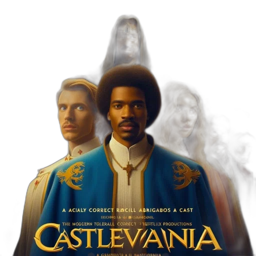crown, jacket, staff, concept art, comic book art, fantasy art, fire, poster transparent PNG cut-out