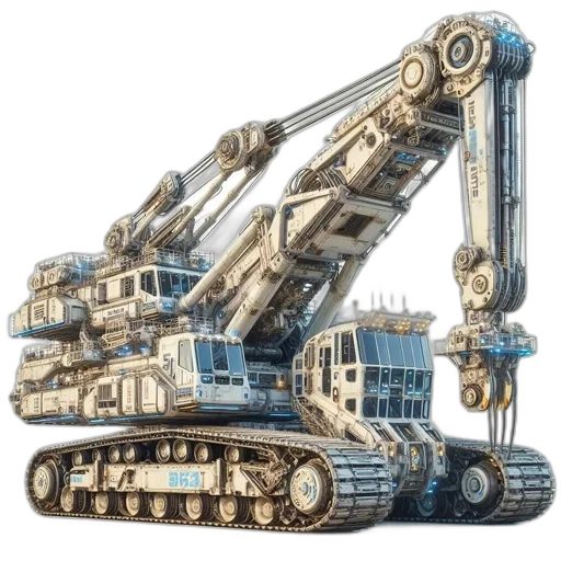 robot, weapon, car, concept art, 3d render, cyberpunk, fantasy art, futuristic transparent PNG cut-out