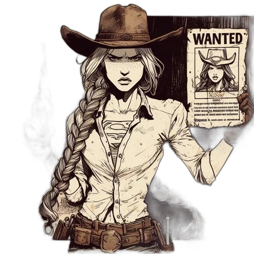 staff, jacket, hat, weapon, comic book art, concept art, fantasy art, cartoon transparent PNG cut-out