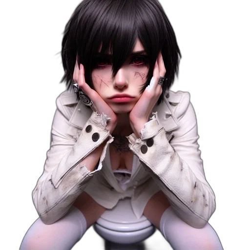 face, jacket, mask, robot, 3d render, photorealistic, concept art, anime transparent PNG cut-out