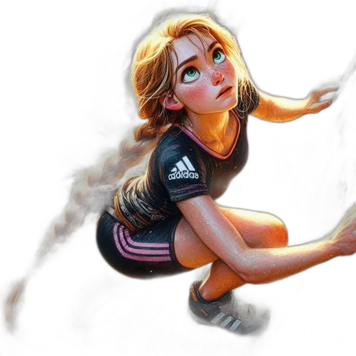 concept art, fantasy art, pixel art, photorealistic, fire, focused, determined-looking, young transparent PNG cut-out
