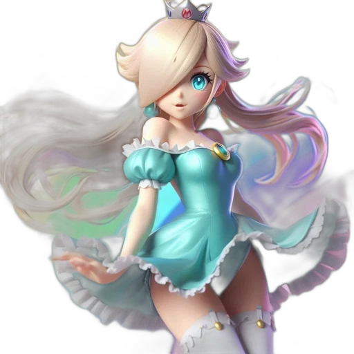 dress, staff, fantasy art, concept art, pixel art, 3d render, pastel, graceful transparent PNG cut-out