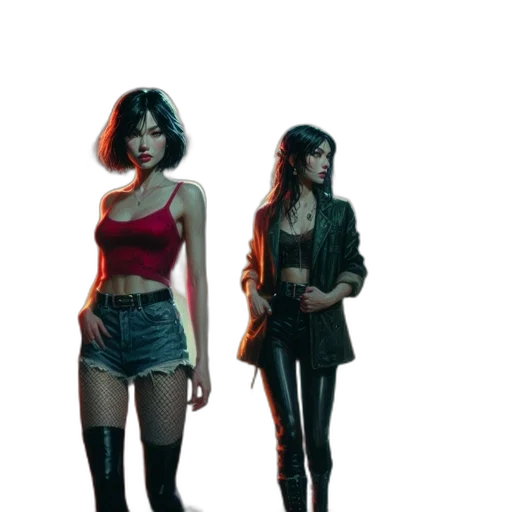 jacket, concept art, comic book art, cyberpunk, pixel art, neon lights, red, dark transparent PNG cut-out